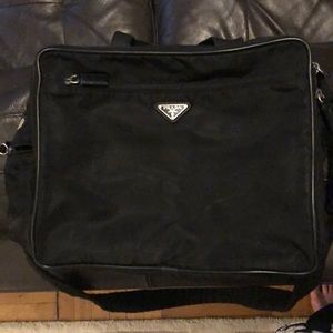 Prada black nylon diaper bag